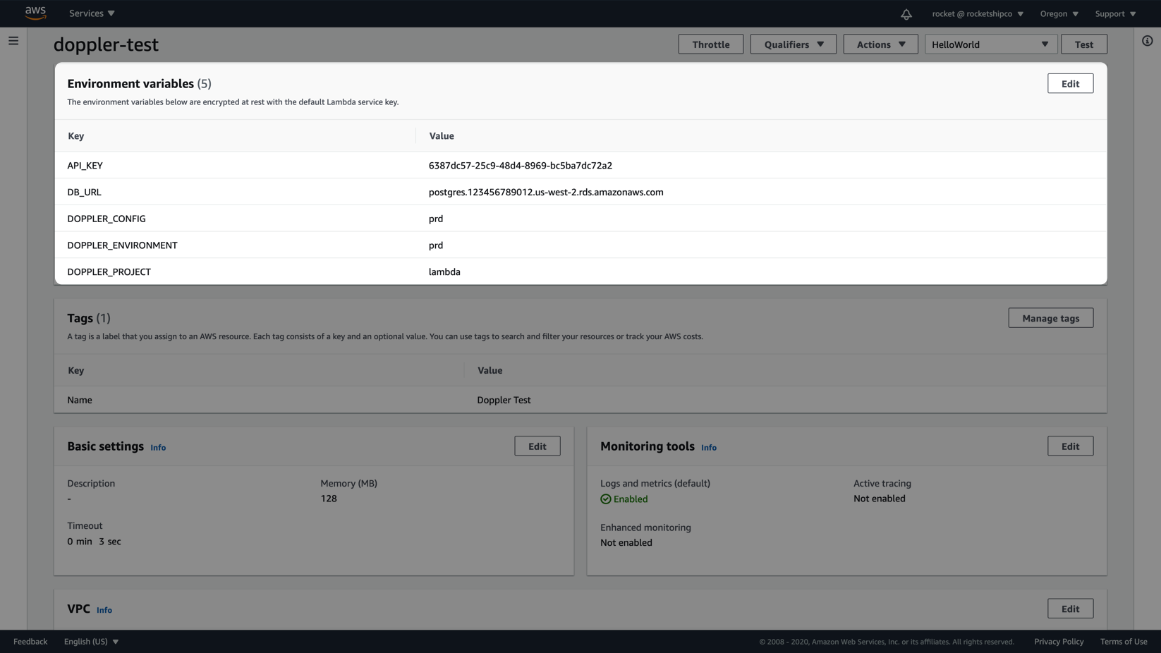 lambda-env-vars.png Screenshot of AWS Lambda UI