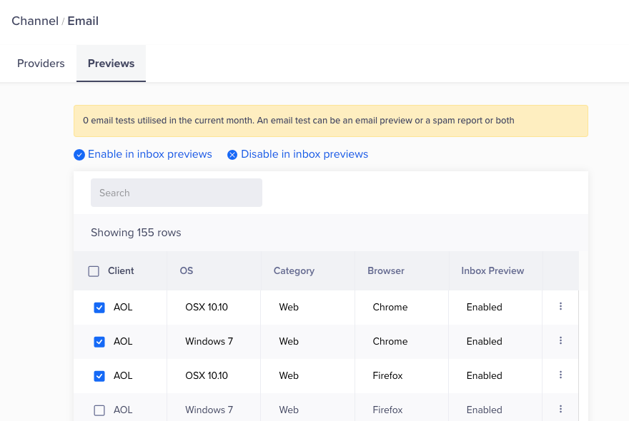 Enable or disable inbox previews 880