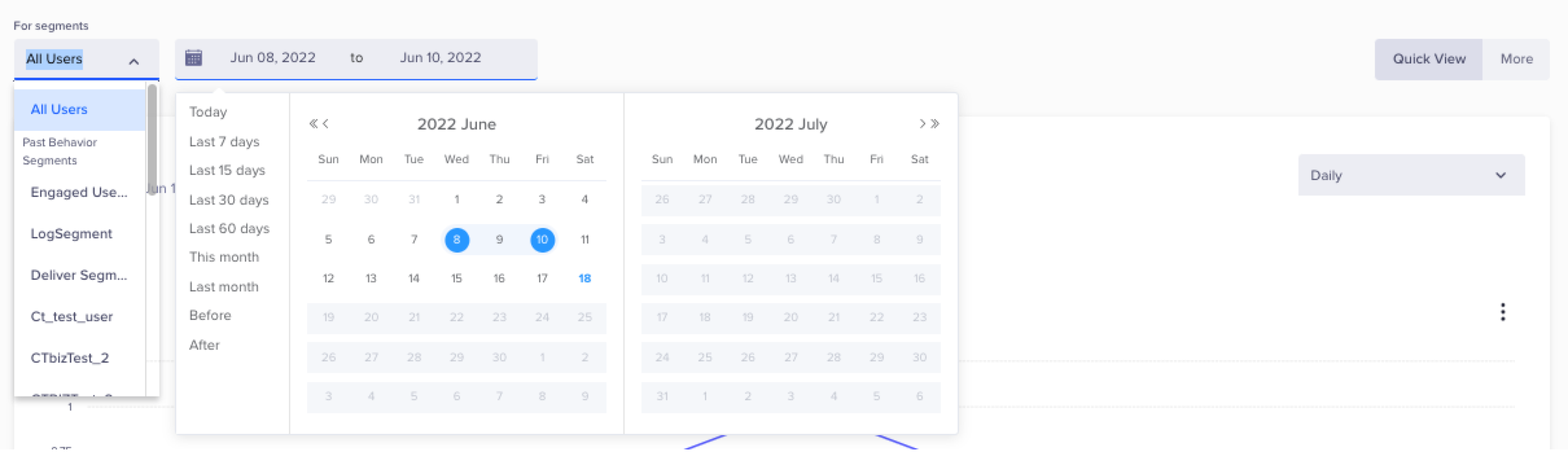 Select the Date Range 2420