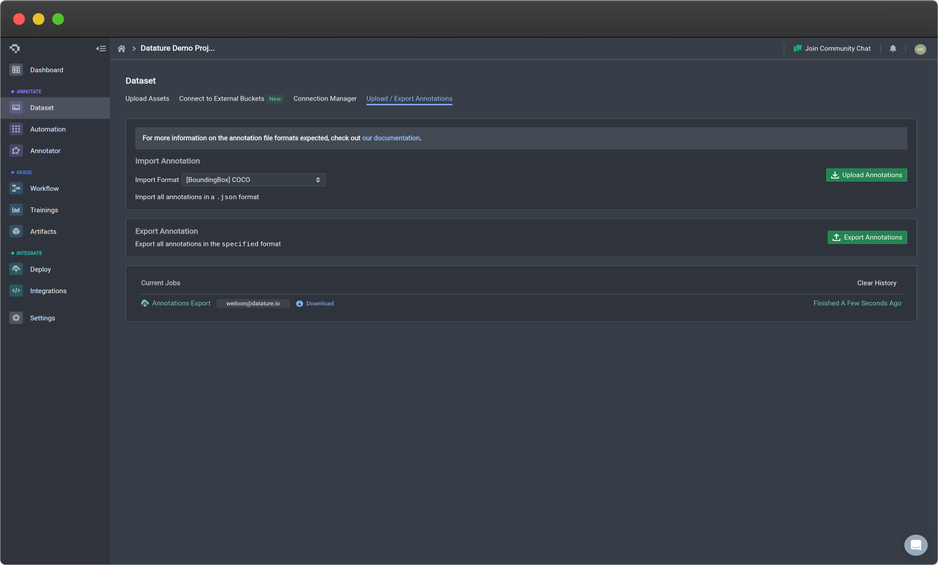 Importing and Exporting Annotations (Click image to enlarge)