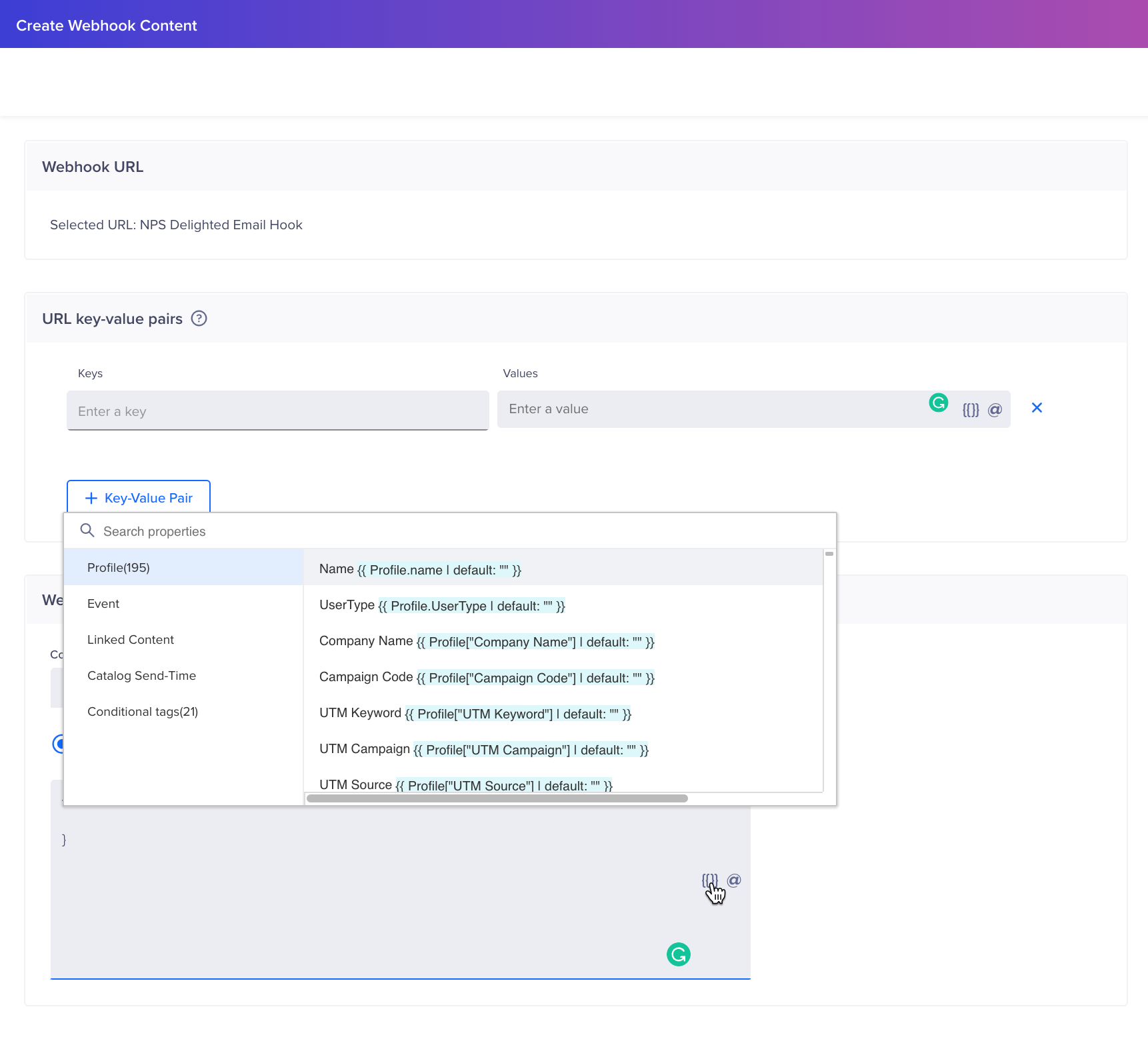 Liquid Tags in Webhooks 1722