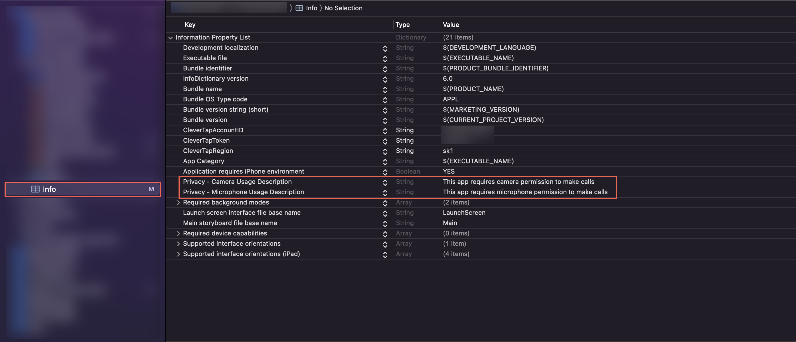 Information Property List in Info.plist File 2782