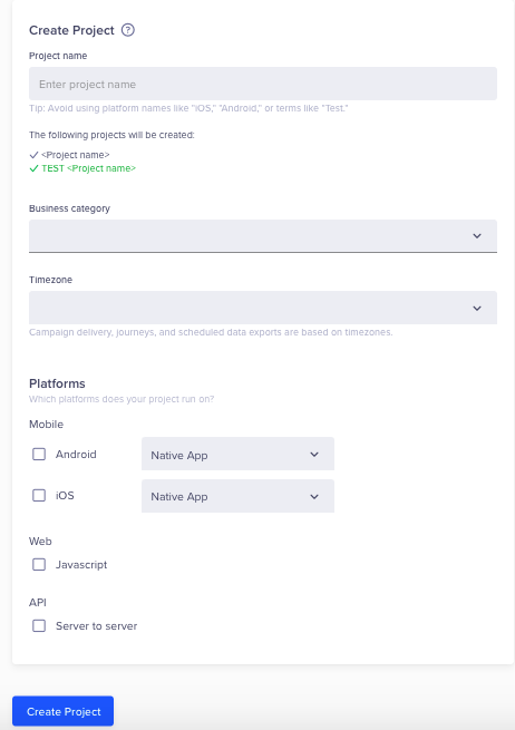 Create a Project 462